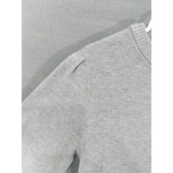 MAGASCHONI Womens Sweater SZ M Balloon Puff Sleeve Gray Knit Minimal Neutral - Picture 7 of 9